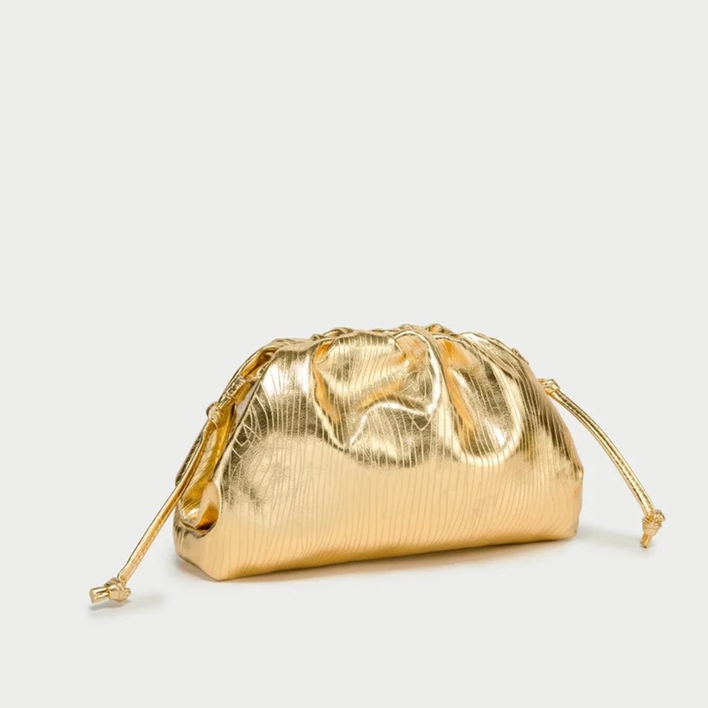 Gold Metallic Mini Pouch Purse